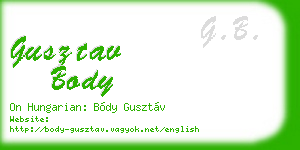 gusztav body business card