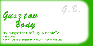 gusztav body business card